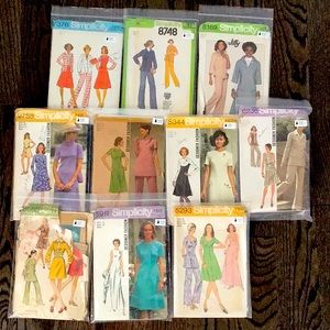 10 Vintage Sewing Patterns 1960’s 1970’s 36” bust